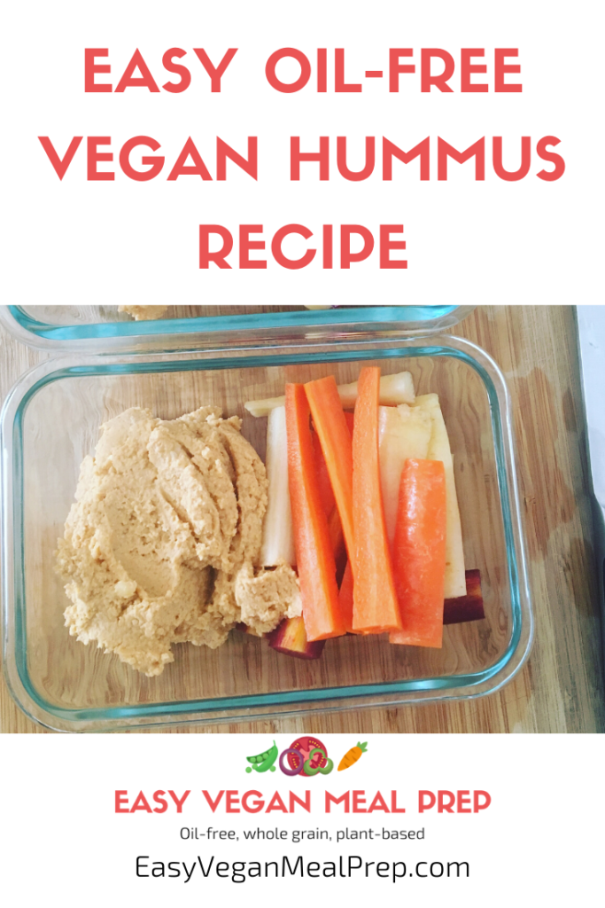 Easy Oil-free Vegan Hummus Recipe - EasyVeganMealPrep.com