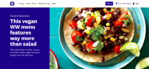 Photo of the Weight Watchers Vegan meal plans for beginners website.