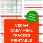 Vegan Daily Meal Tracker Printable - easyveganmealprep.com