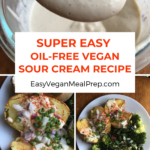 Super Easy Oil Free Vegan Cashew Sour Cream Recipe - easyveganmealprep.com