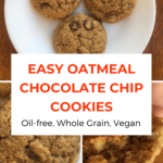 Easy oatmeal chocolate chip cookies vegan oil free - easyveganmealprep.com