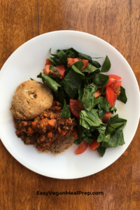 Oil-free vegan Sloppy Joes recipe with biscuits