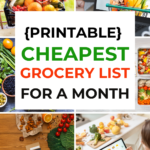 Printable cheapest grocery list for a month