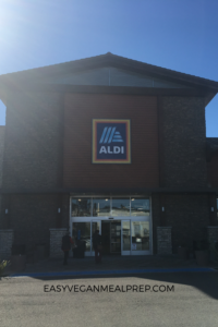 Vegan Aldi food items.