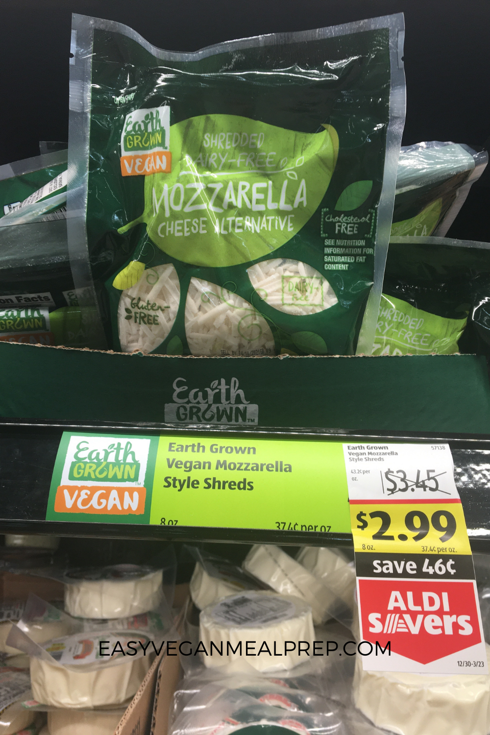 Shredded Vegan cheese by Earth Grown.