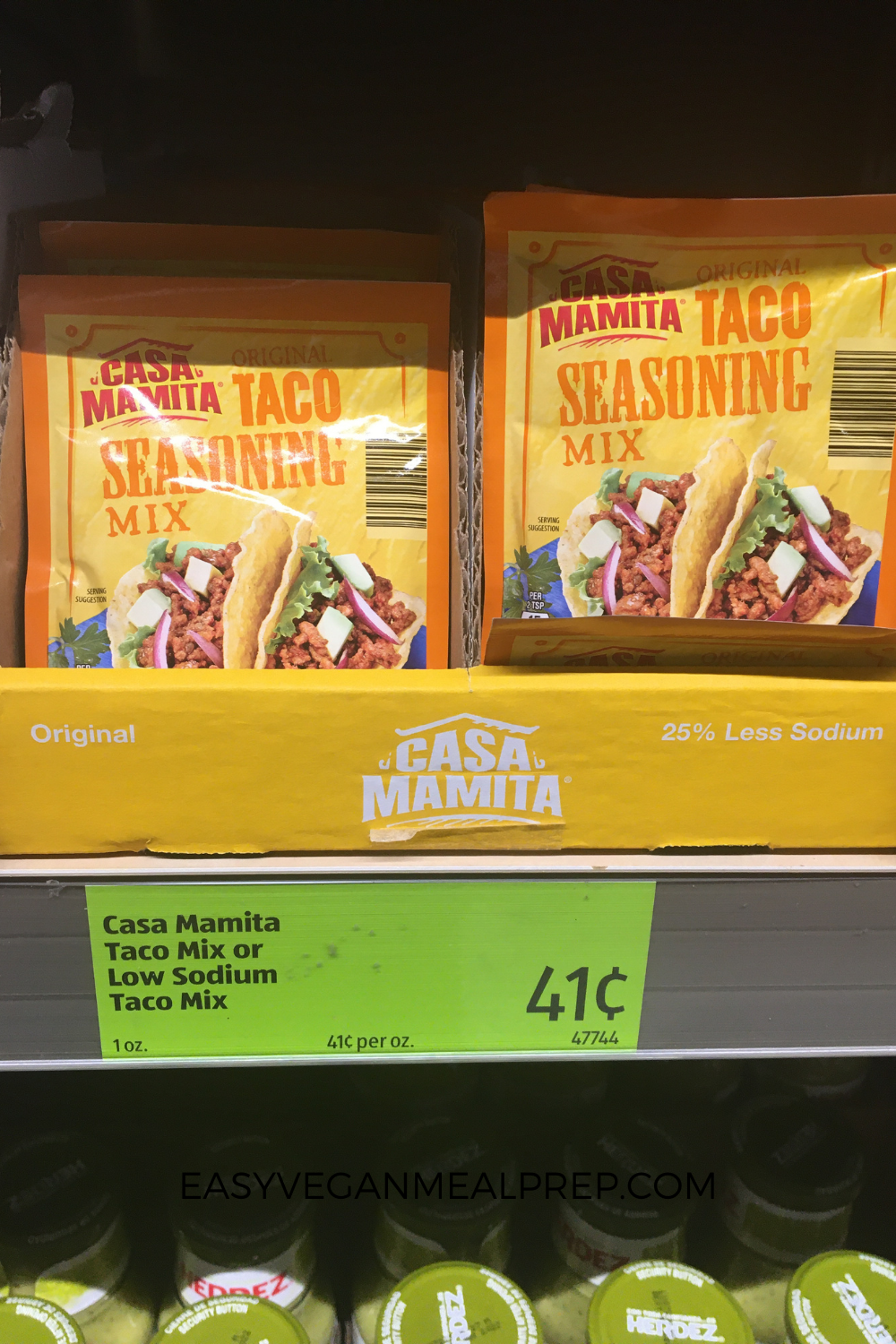 Vegan taco seasoning mix at Aldi