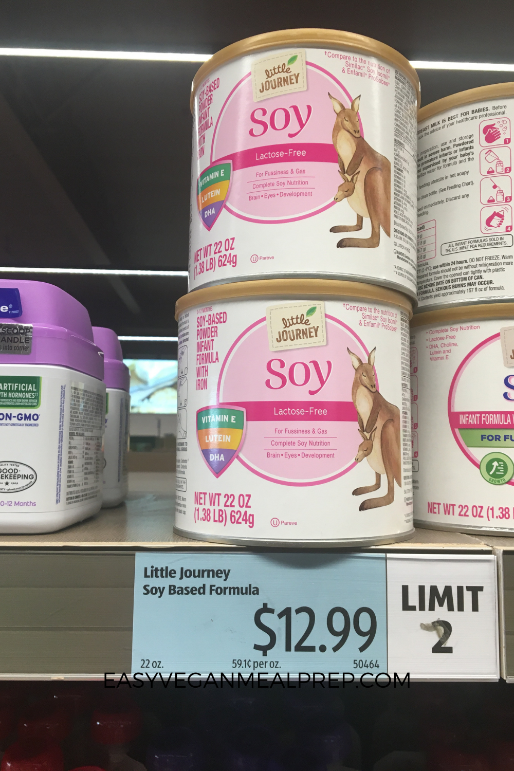 Soy baby formula lactose free