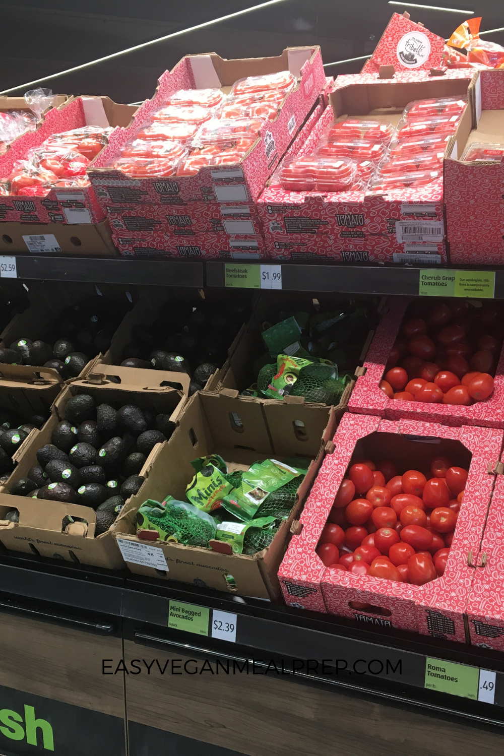 Tomatoes and avocados.