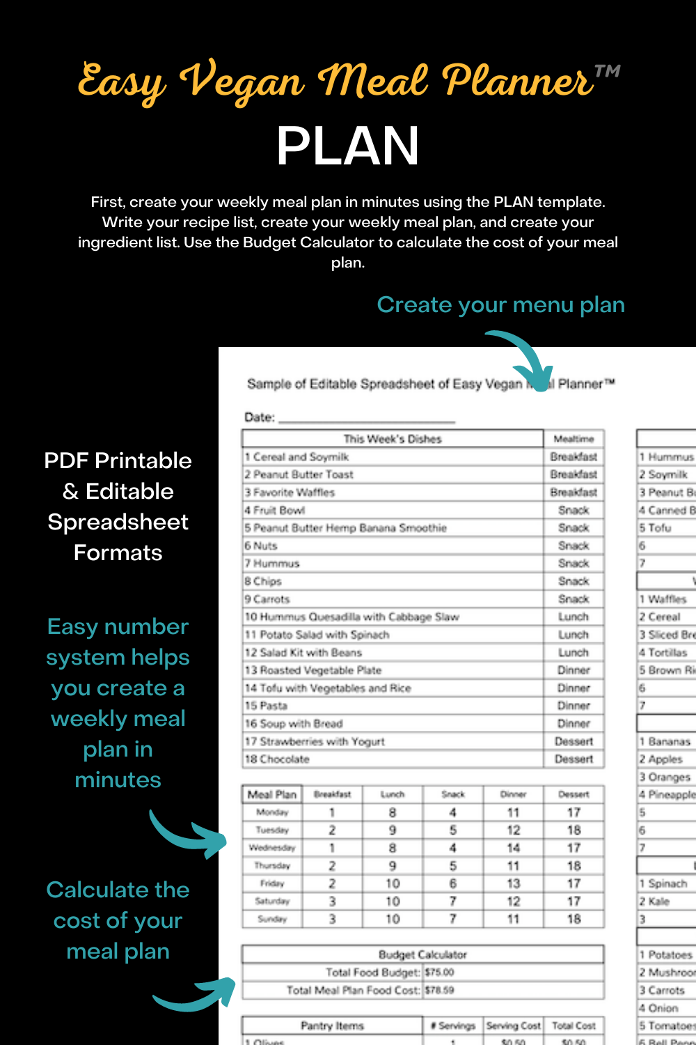 Vegan Meal Plan Template