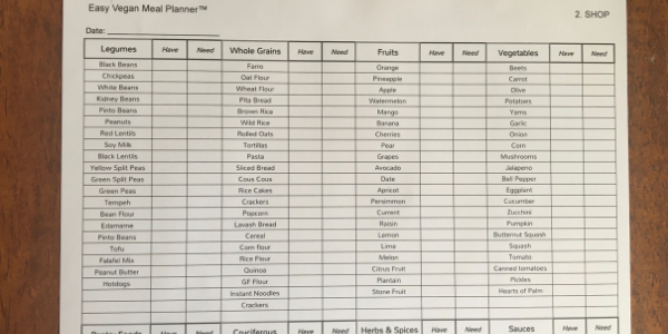 Grocery list with over 150 ingredients prefilled.