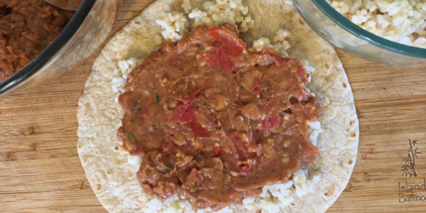 Spread beans over leftover cooked brown rice.