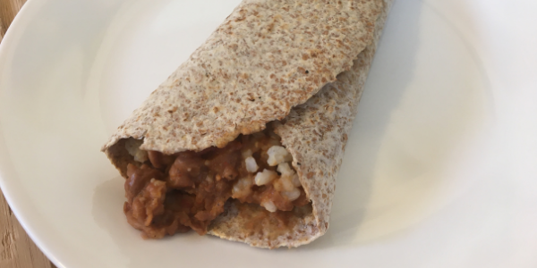 WFPB burrito bean rice plant-based