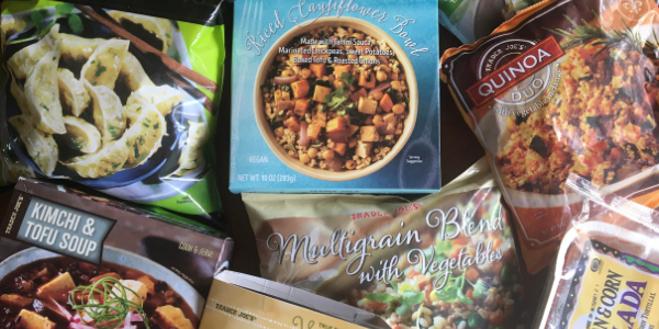 11 Trader Joe's vegan frozen meals under $5 - easyveganmealprep.com