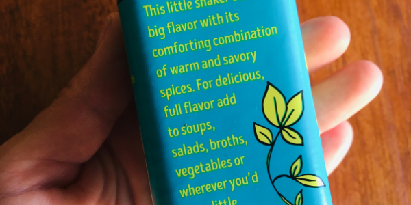 "This little shaker is filled with bit flavor with its comforting combination of warm and savory spices. For delicious full flavor, add to soups, salads, broths, vegetables or wherever you'd like a little flavor."